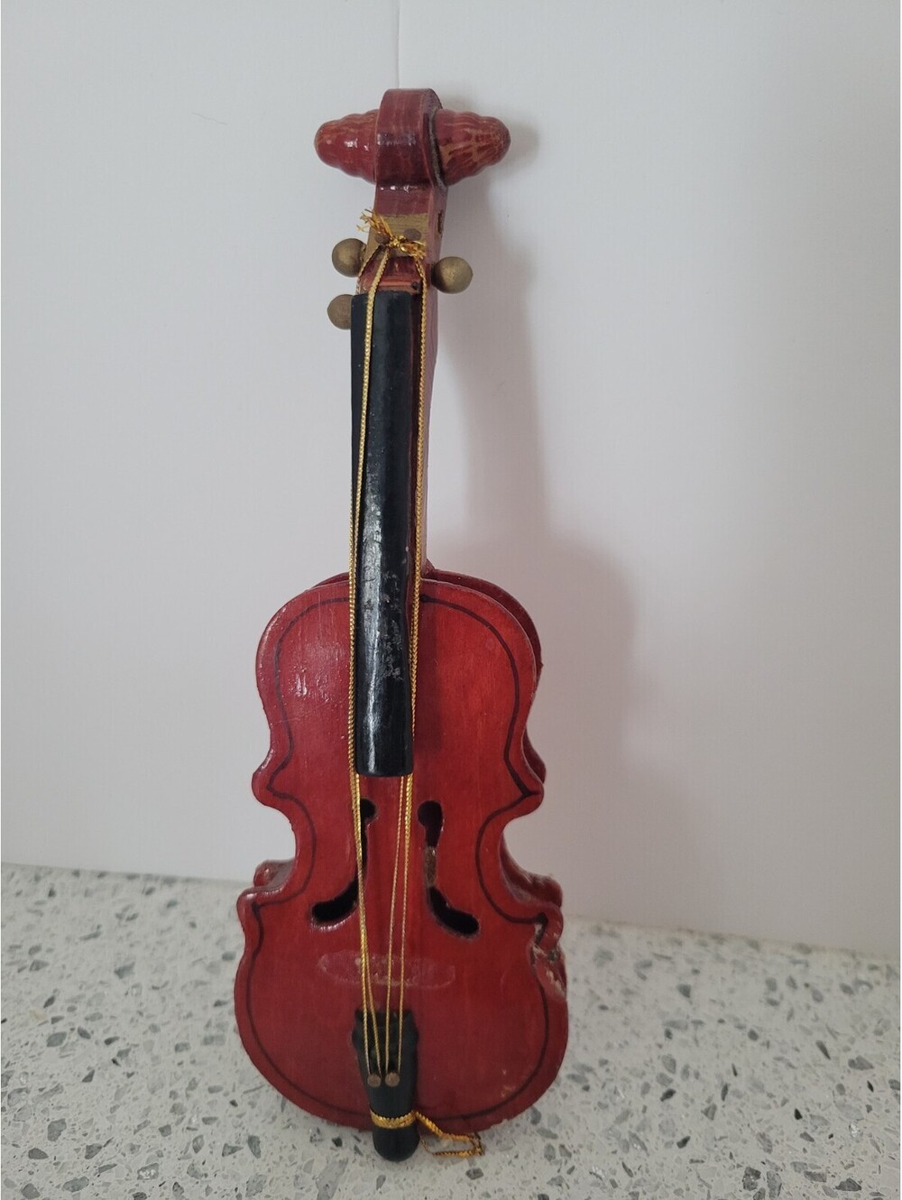 Vintage Mini Wood Violin Christmas Wreath Decor  Ornament Instrument Music